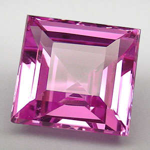 *5.60 ct PRINCESS SQUARE CUT FLAMINGO PINK TOPAZ*