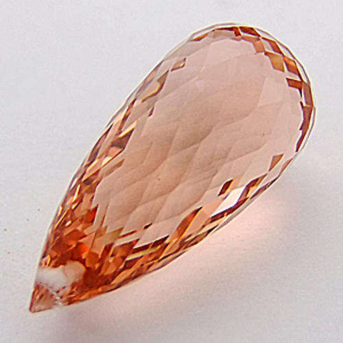 16.78 ct SALMON PINK  DRILLED BRIOLETTE MORGANITE GEMSTONE