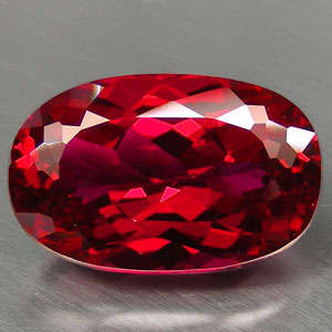 *16.90 ct SPARKLING LONG OVAL SHAPE RUBY RED  TOPAZ* GEMSTONE