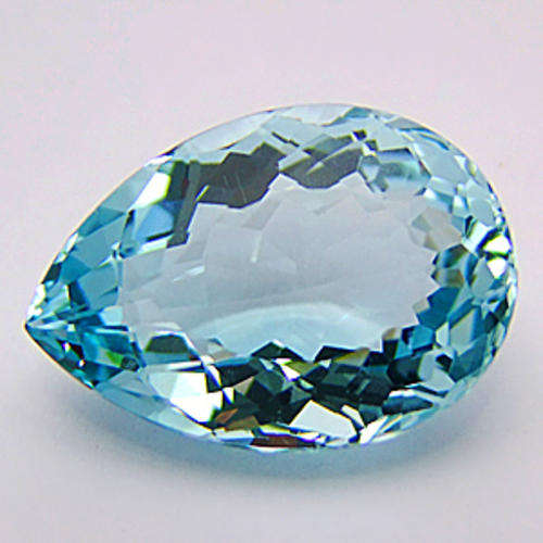 Glitters of Glamour Collection - 17.3 ct BLUE AQUAMARINE PEAR CUT QUARTZ GEMSTONE