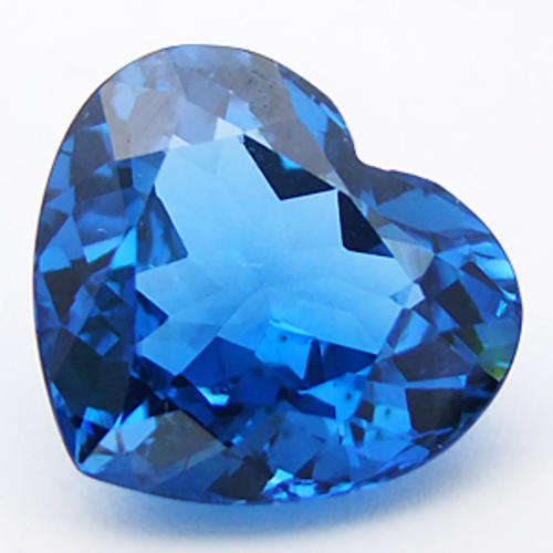 Glimmers of Glamour Collection - 12.70 ct SWISS BLUE HEART FACET CUT TOPAZ GEMSTONE