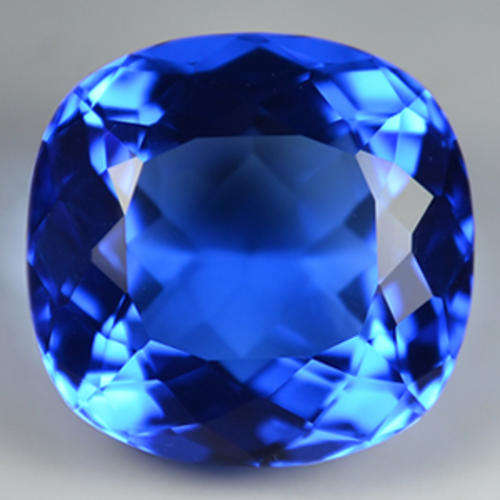 12.30 ct TANZANITE BLUE CUSHION CUT QUARTZ GEMSTONE