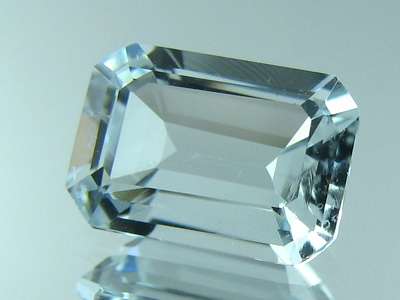 BRILLIANT LIGHT BLUE AQUAMARINE Emerald Cut