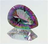 STUNNING GREEN PURPLE RAINBOW QUARTZ  17.4 ct Pear Cut