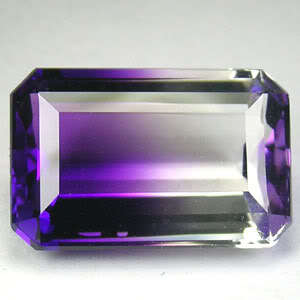 11.15 ct OURSTANDING AAA BI-COLOUR EMERALD CUT AMETHYST Natural Gemstone