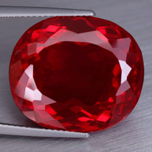 HUGE 34.38 ct TOP BLOOD RED OVAL CUT TOPAZ Gemstone