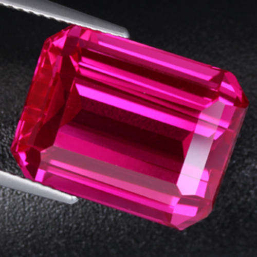 21.66 ct  ASTONISHING EMERALD CUT HOT PINK TOPAZ GEMSTONE