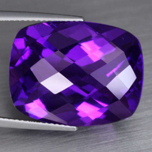 21.18 ct Lovely Deep Purple Cushion Checkerboard cut African  AMETHYST Gemstone