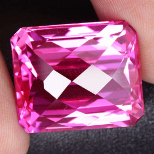 HUGE 27 ct AWESOME VIVID PINK TOPAZ CUSHION CUT Gemstone