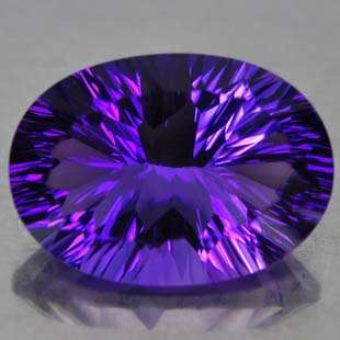 8.65 ct TOP PURPLE OVAL CONCAVE CUT AMETHYST  Gemstone