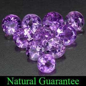 2.75 ct 10 Gemstones - Round Cut Natural Purple Amethyst