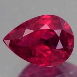 CERTIFIED 3.50 ct PEAR CUT HOT BLOOD RED NATURAL BURMESE RUBY Gemstone