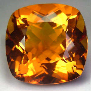 HUGE 23.50 ct AWESOME GOLDEN YELLOW CITRINE CUSHION CUT Gemstone