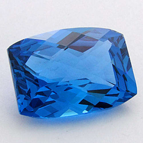 9.87 ct ** SPECTACULAR BARREL FACETED CUT SWISS BLUE TOPAZ  Gemstone