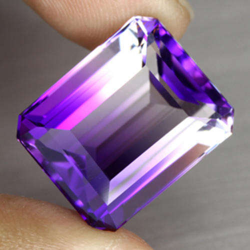 17.90 ct BEAUTIFUL  PURPLE & WHITE EMERALD CUT AMETRINE  Gemstone
