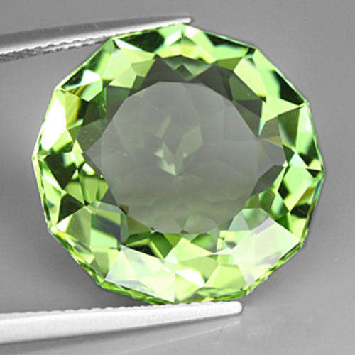 16.26 ct IMPRESSIVE GREEN ROUND CUT AMETHYST AFRICA   - Prasiolite Gemstone