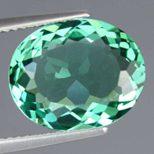 5.12 ct FIRST CLASS NEON BLUE/GREEN OVAL CUT AMETHYST - Prasiolite Gemstone