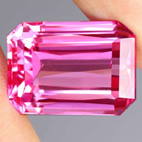 15.40 ct LUXURIOUS TOP PINK EMERALD CUT TOPAZ Gemstone