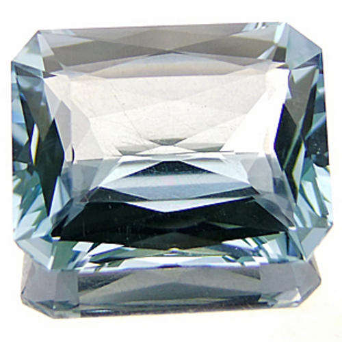 AMAZING  21.38ct SPARKLING EMERALD CUT BLUE AQUAMARINE QUARTZ