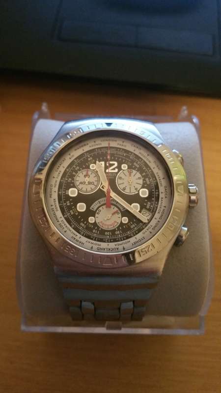 Swatch irony the chrono get fly black