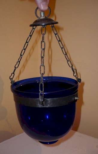 Blue Marroccan hanging candleholder