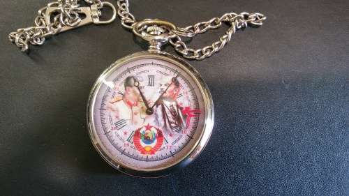 USSR Soviet Pocket Watch Stalin And Lenin