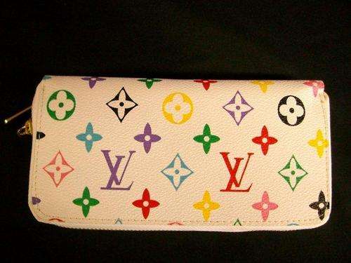 White Multi-Coloured Double Zip Wallet, Now Greatly reduced Reduced and free Postage!