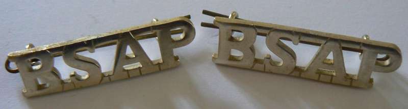 Rhodesia BSAP pair of shoulder titles