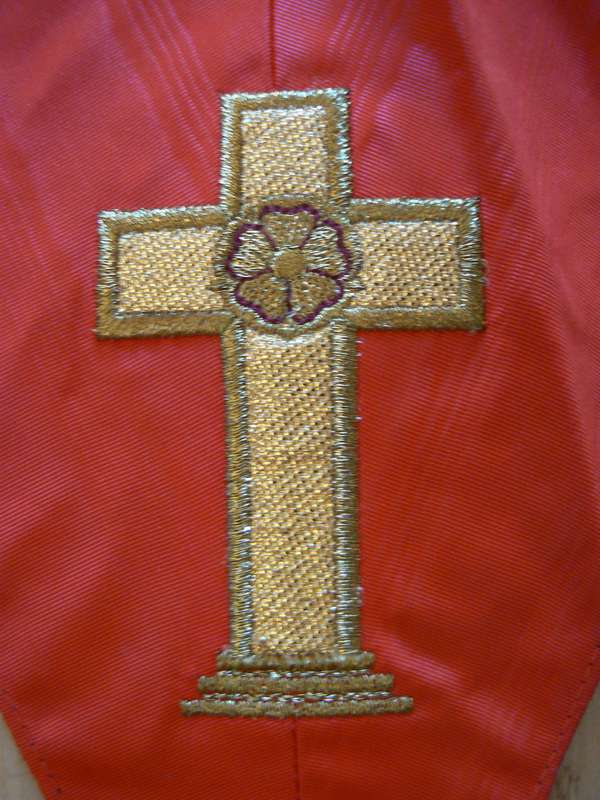 Freemason 18th Degree Rose Croix 2-sided apron, collar and jewel - looks unused