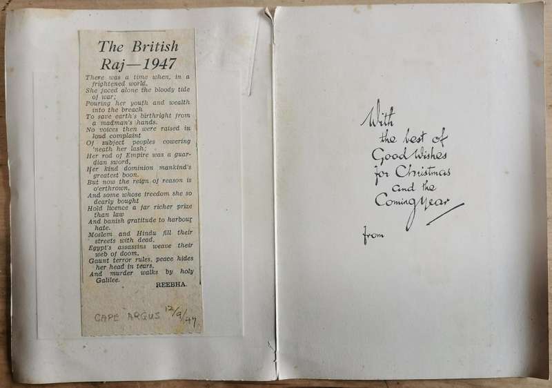 British WW2 Christmas card with handpainted Union Jack and bulldog photo