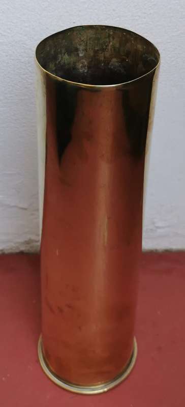 Large brass WW1 1916 3-inch 13-Pounder field gun artillery shell