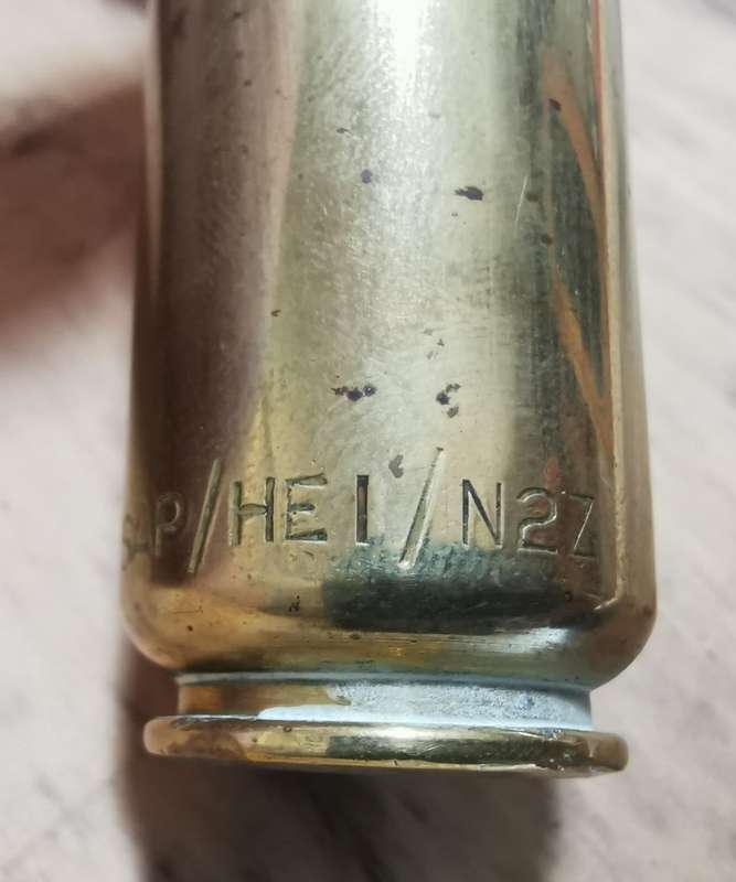 1955 British 20mm Oerlikon L70 anti-aircraft gun shell