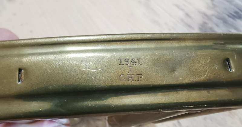 WW2 1941 British Boys .55 anti-tank rifle brass stripper clip with 5 cartridges