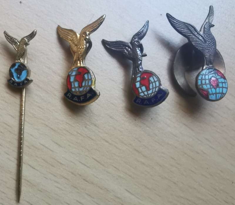 Vintage lot of 4 different enameled Royal Air Forces Association (RAFA) badges