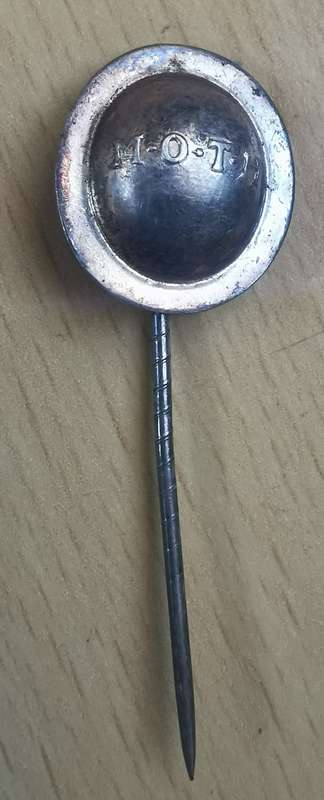 Rare silver Memorable Order of Tin Hats (MOTH) pin badge