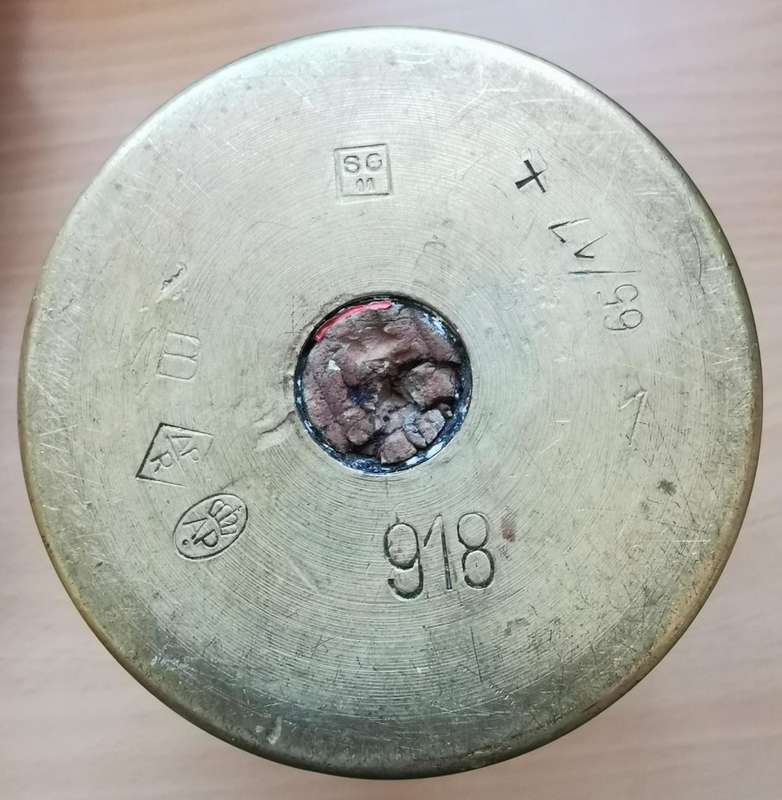 Unique WW1 personalised Cape Corps 1918 trench art on Italian 65/17 mountain gun shell