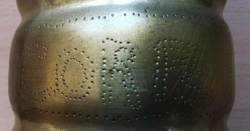 Unique WW1 personalised Cape Corps 1918 trench art on Italian 65/17 mountain gun shell