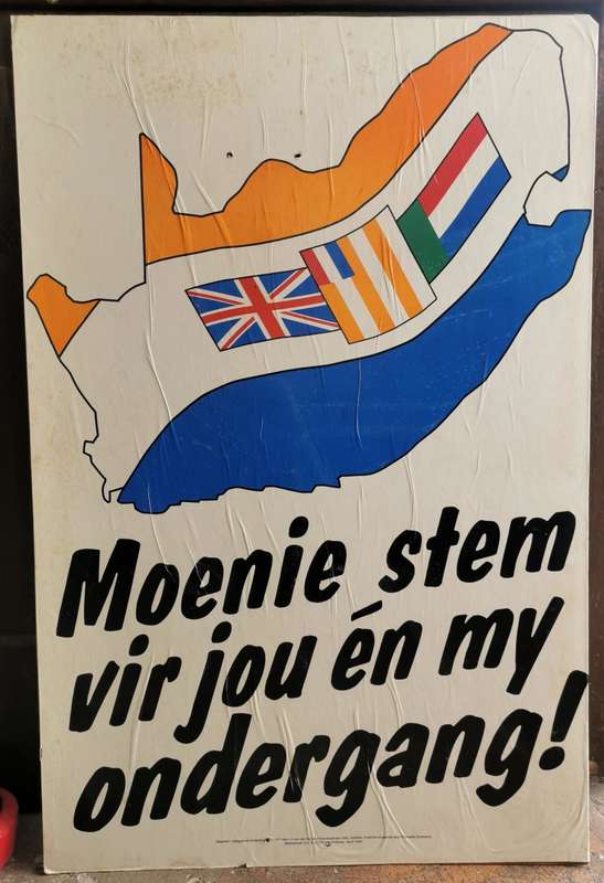 Original used anti-election HNP political poster for the 1994 SA elections