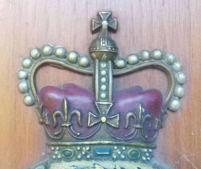 Rare Royal Air Force (RAF) Squadron 50 handpainted plaque queen`s crown