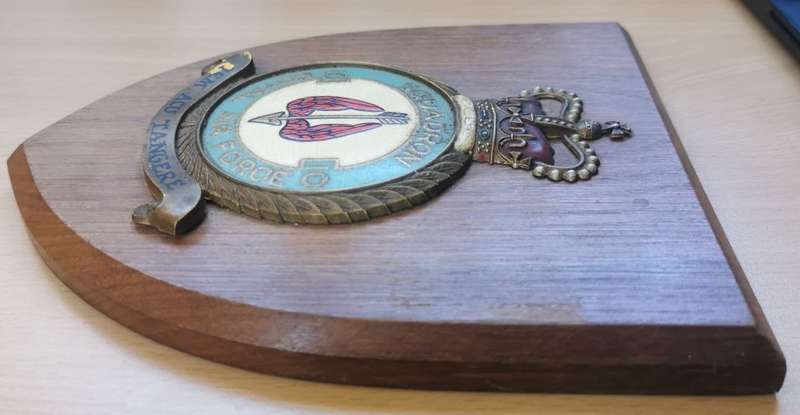 Rare Royal Air Force (RAF) Squadron 10 handpainted plaque queen`s crown