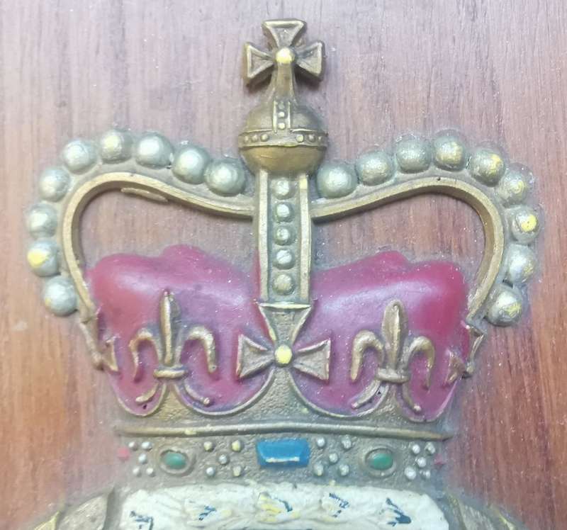 Rare Royal Air Force (RAF) Squadron 12 handpainted plaque queen`s crown
