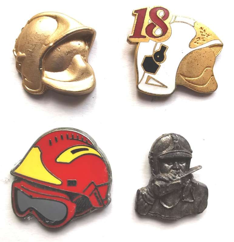Great lot of 4 vintage French firefighter badges