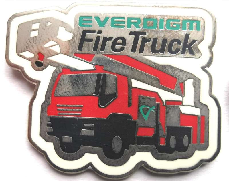 Excellent lot of 4 vintage fire services equipment lapel pin badges