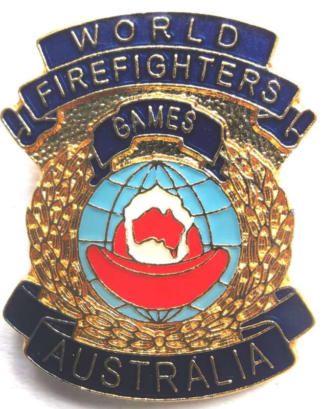 World Firefighters Games lot of 5 lapel pin badges - lot 1 of 2
