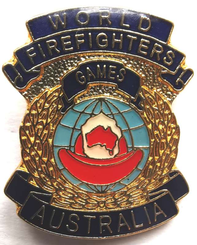 World Firefighters Games lot of 5 lapel pin badges - lot 2 of 2