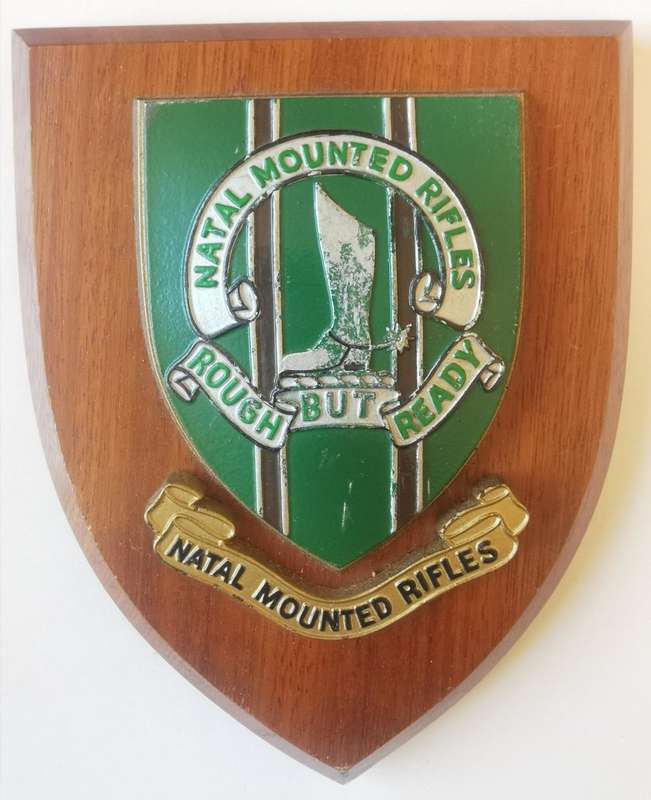 Natal Mounted Rifles plaque - rough but ready