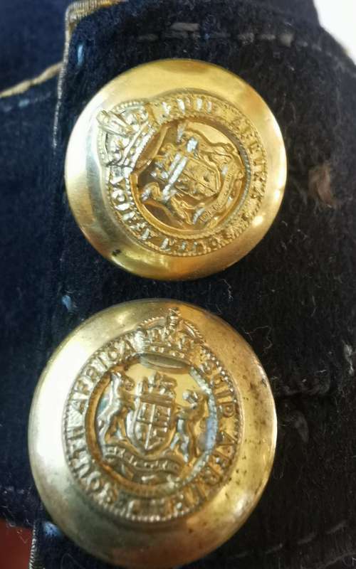 WW2 SA Army Staff Corps officer's side cap, by John Scott of Pretoria, with name tag