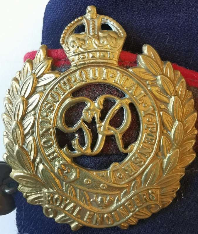 WW2 Royal Engineers officer's side cap with GvR badge
