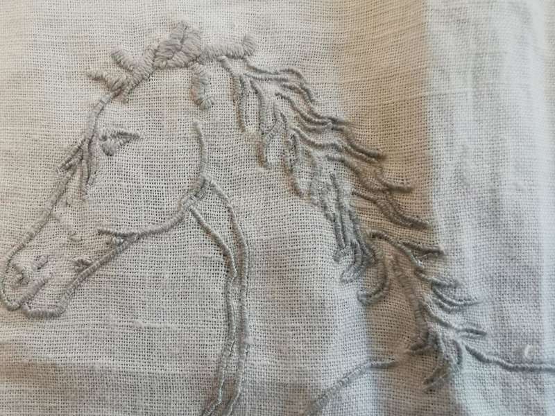 Large WW2-era West Yorkshire Regiment hand-embroidered insignia on cloth