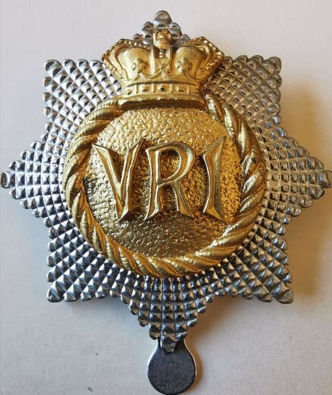 Royal Canadian Regiment bi-metal cap badge plus small pin badge